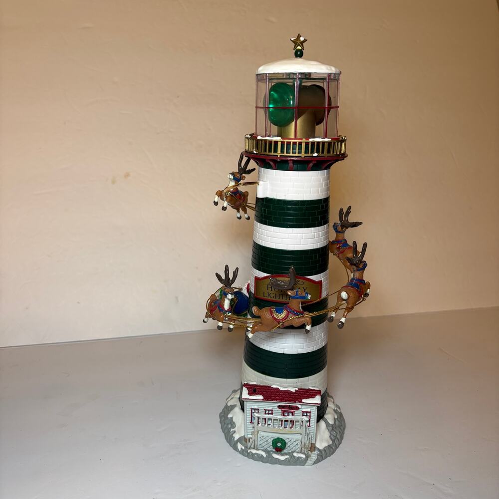 Vintage Mr. Christmas Holiday Lighthouse Rotating Light Missing pieces *READ
